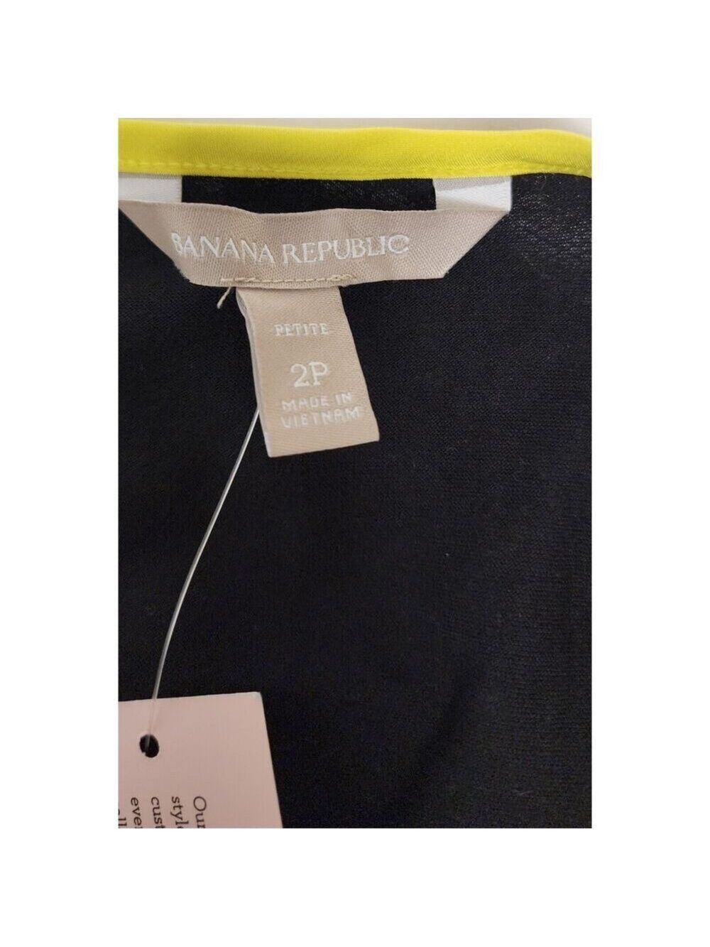 Banana Republic Women Large Navy Blue Neon Yellow Floral Eyelet Tank Top 2P NWT - Picture 6 of 6